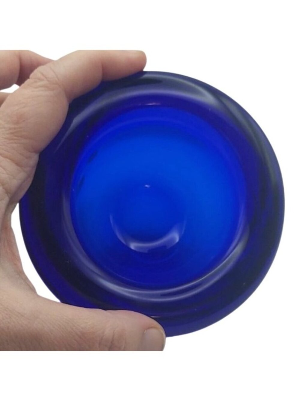 Vintage Kosta Boda Atoll Cobalt Blue Art Glass Candle Holder Anna Ehrner Sweden - Picture 8 of 8